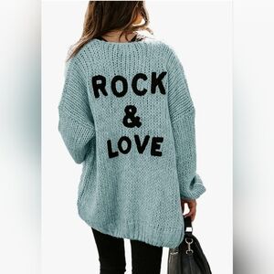 Women's baby blue cardigan sweater